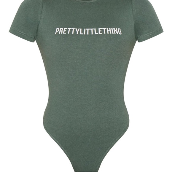 PrettyLittleThing Green Short Sleeve Bodysuit - Picture 1 of 3